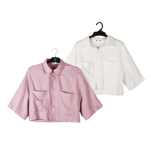 Stockpapa Bulk Clearance RT, Camisas cortas rosas lindas para mujer con bolsillos 