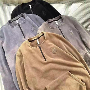 Stockpapa 4 colores moda cálida media cremallera sudadera con capucha de manga larga prendas en stock