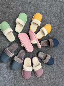 Stockpapa Pantuflas básicas de algodón de color liso para hombre y mujer