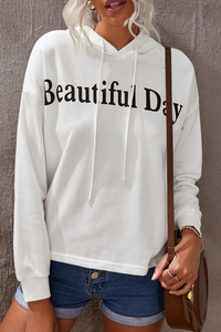 Stockpapa Apparel Stocklots Beautiful Day - Sudadera con capucha y estampado de letras para mujer