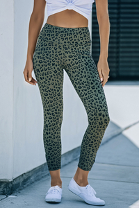 Leggings cortos de leopardo Yoga Fitness