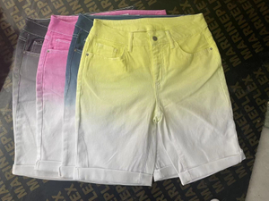 Stock cerrado para mujer, pantalones cortos elásticos de dos colores 