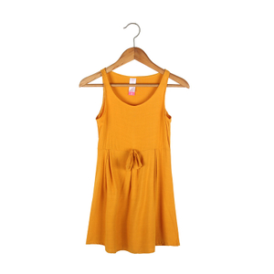 Vestidos formales informales de verano 100% algodón de alta moda para mujer, vestido elegante naranja largo sin mangas