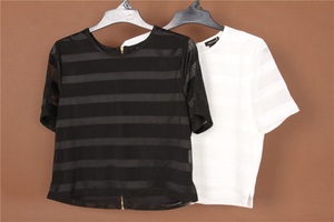  Top F21 Ladies Stripe con cremallera 