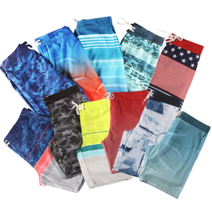 Shorts de baño con estampado de spandex de 4 vías para hombre Stock de prendas de vestir 