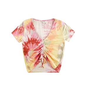 Top con cuello en V para mujer Tdy Dye