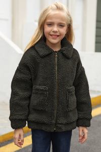 Stockpapa Over Run Chaqueta Sherpa con bolsillo y cremallera para niñas