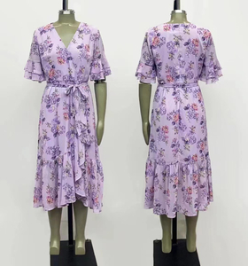 Vestido con estampado floral de alta calidad al por mayor para mujer en stock