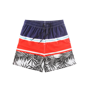 Shorts de baño con estampado de rayas para hombre Stockpapa 4way Spandex en stock 