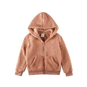 Sudaderas con capucha y cremallera Sherpa Coral Fleece para niñas