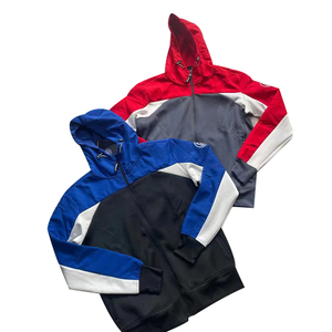 Sudadera con capucha y cremallera de 2 colores para hombre